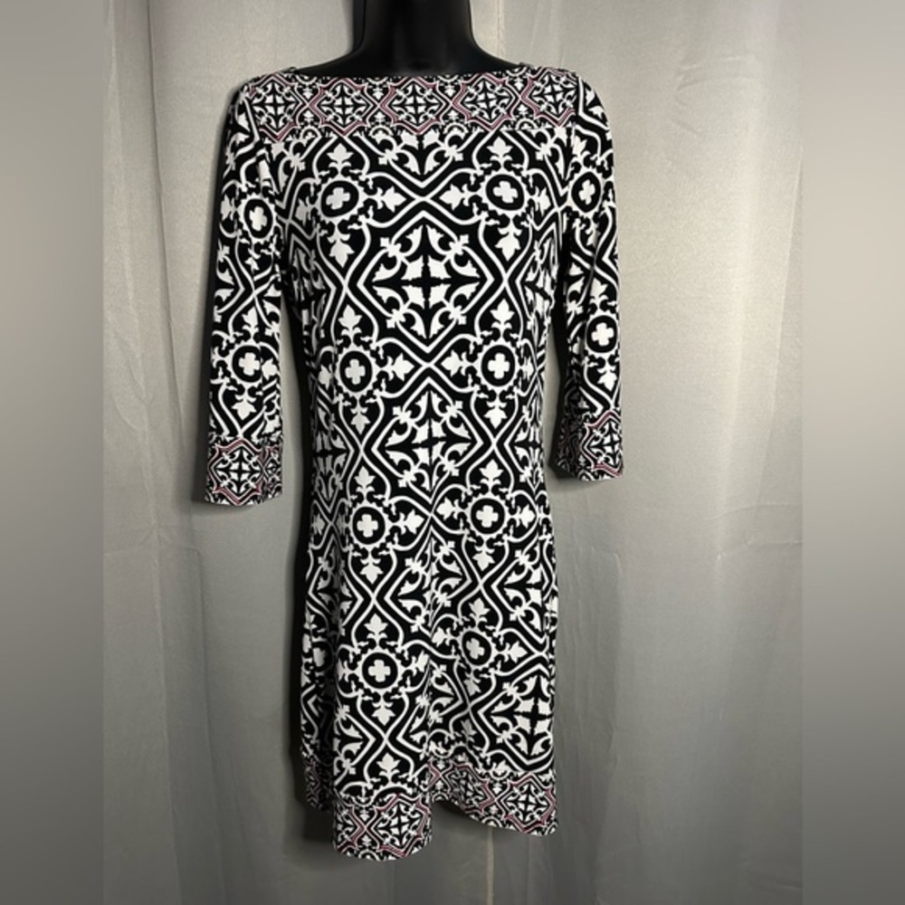 White House Black Market Women's Black Formal Cocktail‎ Dress Elastic Waist XS